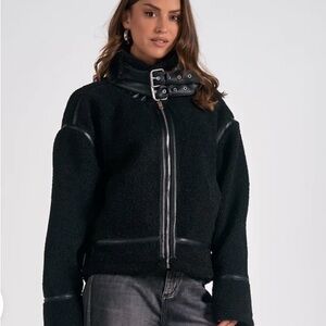 Women's Elan Aspen Sherpa Jacket with Buckle Detail